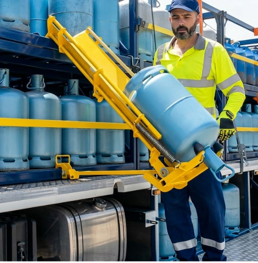 Toboggan ergonomique pour déchargement bouteilles de gaz